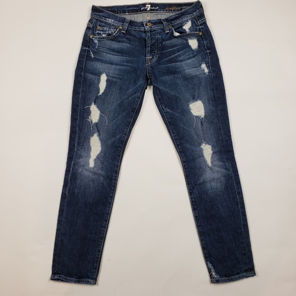 7 For All Mankind Denim - 7 For All Mankind Distressed Josefina Skinny Jeans